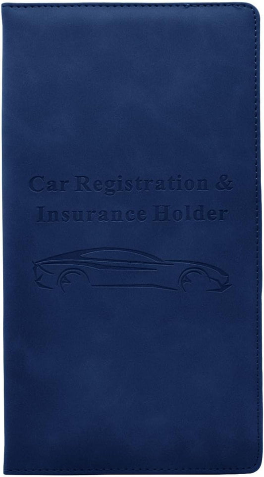 Car Registration and Insurance Card Holder - Vehicle Glove Box Document Organizer - Premium PU Leather Wallet Case - Driver License - Pink