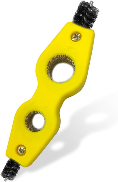 Ohleats Battery Terminal Cleaning Brush, 4 in 1 Anti-Corrosion Car Battery Cleaner, Vehicle Battery Terminals Machine Parts Cleaning Tool for Auto Marine, Universal Car Accessories (Yellow)