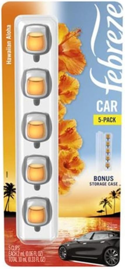 Febreze Car Air Freshener Vent Clip Platinum Ice Scent, .07 oz. Car Vent Clip, Pack of 4