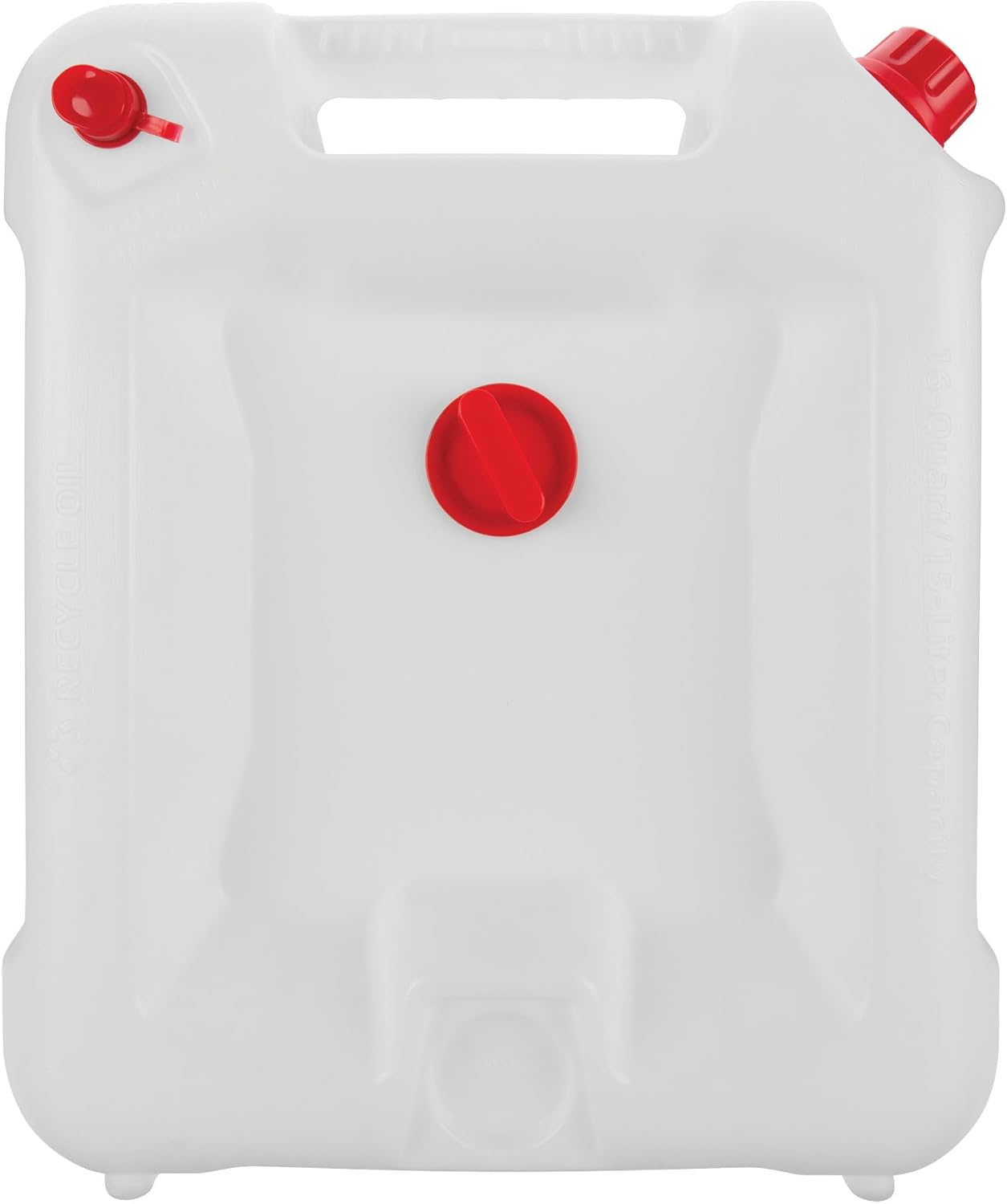 Performance Tool W4080 16-Qt. Clear View Oil Drain Container - Carrying Handle, Automotive Catch Pan, Fluid Transport Jug, Oil Change, Radiator Flush, Automotive Repair - White