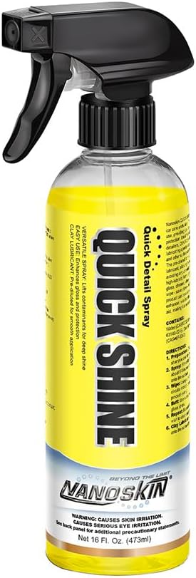 Nanoskin QUICK SHINE Quick Detail Spray 1 Gallon - Waterless Detailer Spray for Car Detailing | Deep Gloss Car Wax Booster & Clay Lubricant | Removes Dust, Smudges, Fingerprints and Other Contaminants