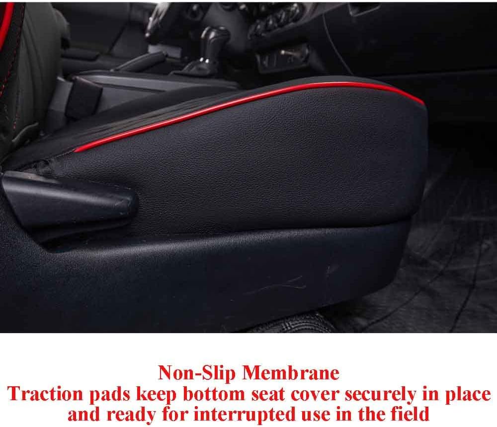 EKR Tacoma Car Seat Covers Custom Fit for Toyota Tacoma (Petrol) 2024 2025 2026 DoubleCab/CrewCab SR/SR5/TRD Sport/TRD Off-Road/Limited -Truck Seat Covers Full Set,Faux Leather(Black)