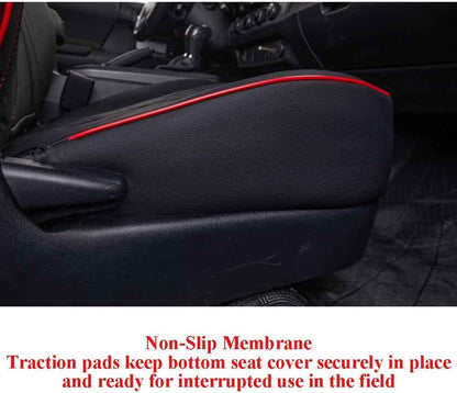 EKR Tacoma Car Seat Covers Custom Fit for Toyota Tacoma (Petrol) 2024 2025 2026 DoubleCab/CrewCab SR/SR5/TRD Sport/TRD Off-Road/Limited -Truck Seat Covers Full Set,Faux Leather(Black)