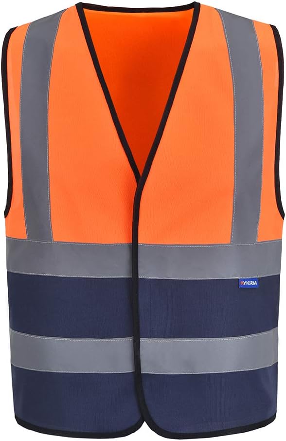 AYKRM 12 colour High visibility viz vest hi vis viz reflective work construction safety vest (XS-8XL) - Colors B