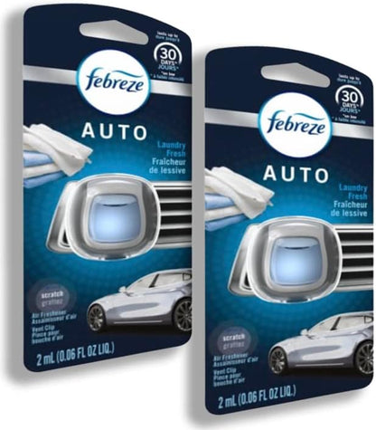 Febreze Car Vent Clips Air Freshener Smoke Odor Eliminator, Citrus Scent 2 Pack