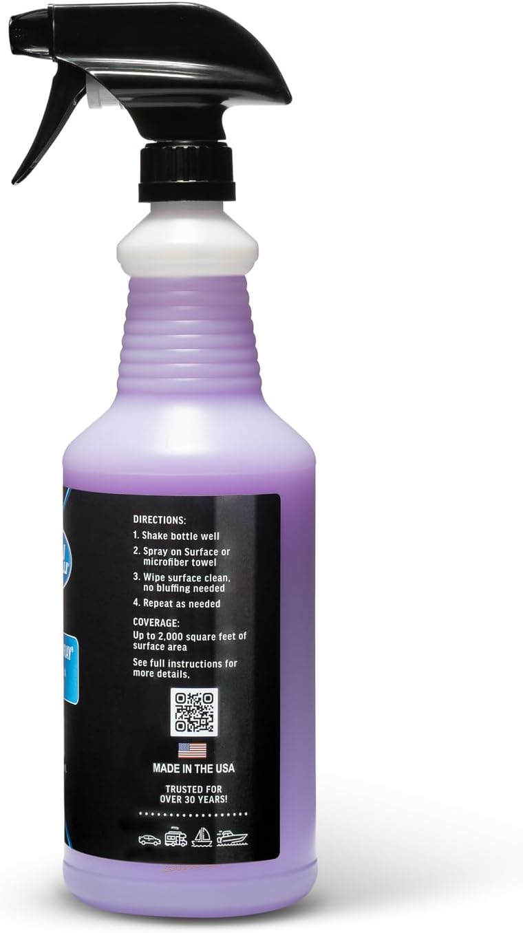 Poli Super Spray® Waterless Cleaner–No Rinse Car, Boat & RV Wash Streak-Free, High Gloss, Non-Abrasive Safe for Gelcoat, Fiberglass, Painted Surfaces, Glass, Plastic, Rubber & Vinyl–Quick & Easy