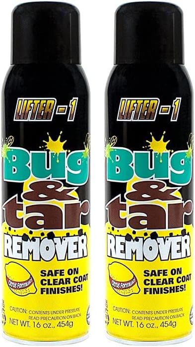 Bug and Tar Remover for Cars, Trucks, RVs, and SUVs, Fresh Citrus Spray for Stuck On Grime, Clean Auto Detailing Accessory, Streak Free Shine, Safe on Exterior Paint – Pack of 2