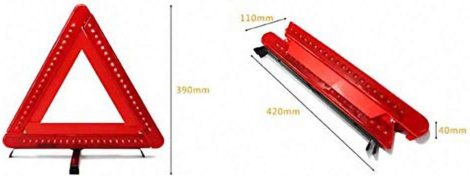 Car Warning Triangle Emergency Reflective LED Lights Warning Roadside Safety Triangle Sign Vehicles Flashing Red Light for Car Break Down Roadside Emergency