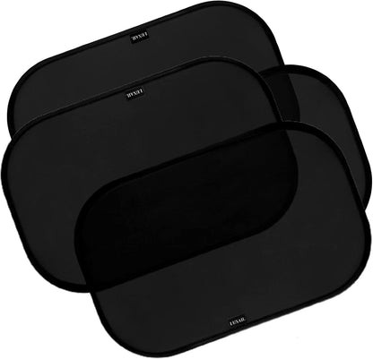 luxail Car Window Shades for Baby 19” x 12” (2 Pack) Cling, Blocks 99.98% UVR, Sun Shade Blocker, Glare Shield Protection, Side Car Window Screens, Mesh Window Shades for Baby, Black