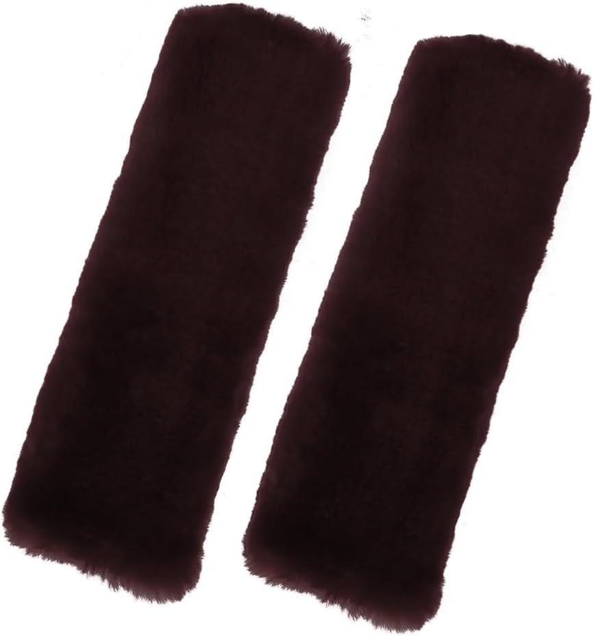 Andalus Brands 2 Pack Genuine Merino Wool Sheepskin Seat Belt Cover – Soft Shoulder Pad, Neck Cushion Protector – Authentic Car Accessories (Pearl)