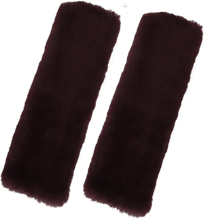 Andalus Brands 2 Pack Genuine Merino Wool Sheepskin Seat Belt Cover – Soft Shoulder Pad, Neck Cushion Protector – Authentic Car Accessories (Pearl)