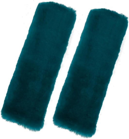 Andalus Brands 2 Pack Genuine Merino Wool Sheepskin Seat Belt Cover – Soft Shoulder Pad, Neck Cushion Protector – Authentic Car Accessories (Pearl)