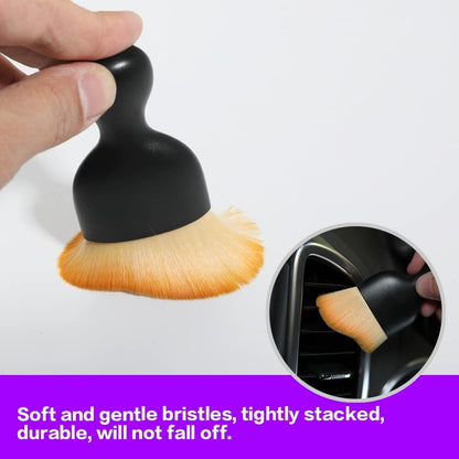 AOCISKA Car Interior Detailing Brush,Soft Bristle Cleaning Brush Car Detailing Brush Dusting Brush,Car Interior Cleaning Tool,Auto Detail Brush Car Dash Duster Brush (Black)