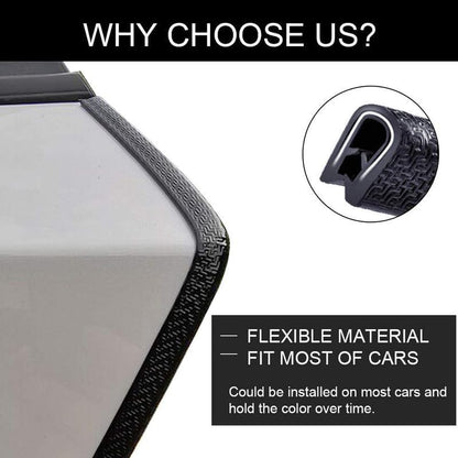 Winunite 32.8ft (10m) Car Door Edge Guards Black – Rubber, No Glue, U-Shaped, Built-in Metal Clips, Fits Most Vehicles, Fade-Resistant, Scratch- and Chip-Resistant – Reduces Dings in Parking Lots