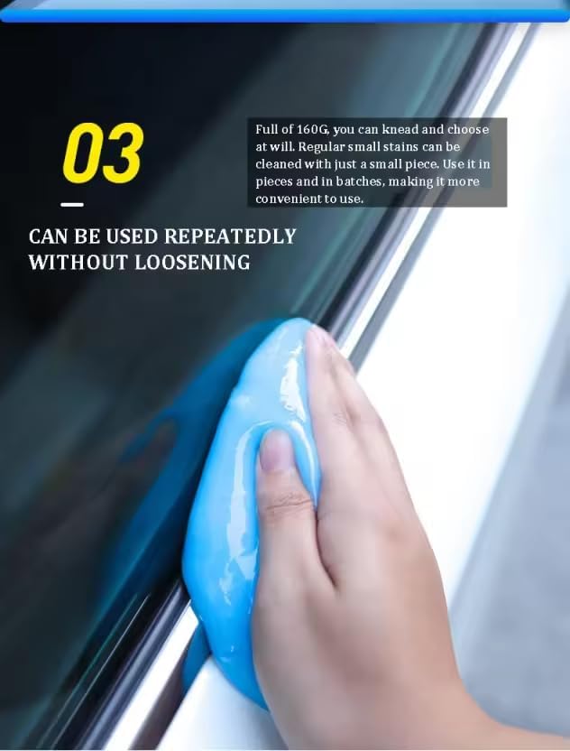Gunk Grabber Car Cleaning Gel – Reusable Detail Slime Putty for Car Interior, Air Vents, Dashboard & Cup Holders – Dust Cleaning Gel for Keyboard, Electronics & Office – Non-Sticky Auto Detailing Tool