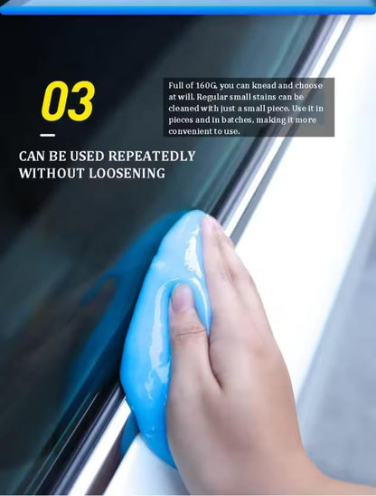 Gunk Grabber Car Cleaning Gel – Reusable Detail Slime Putty for Car Interior, Air Vents, Dashboard & Cup Holders – Dust Cleaning Gel for Keyboard, Electronics & Office – Non-Sticky Auto Detailing Tool