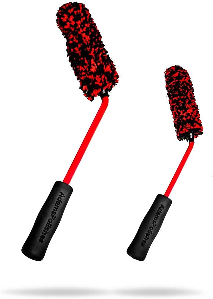 Adam's Polishes Angled Wheel Detailing Brush - Car Cleaning Wheel Brush | Use W/Wheel Cleaner, Rim Cleaner, Chrome Cleaner | Car Wash Brush Cleans Brake Dust from Barrels & Hard to Reach Areas Bundle