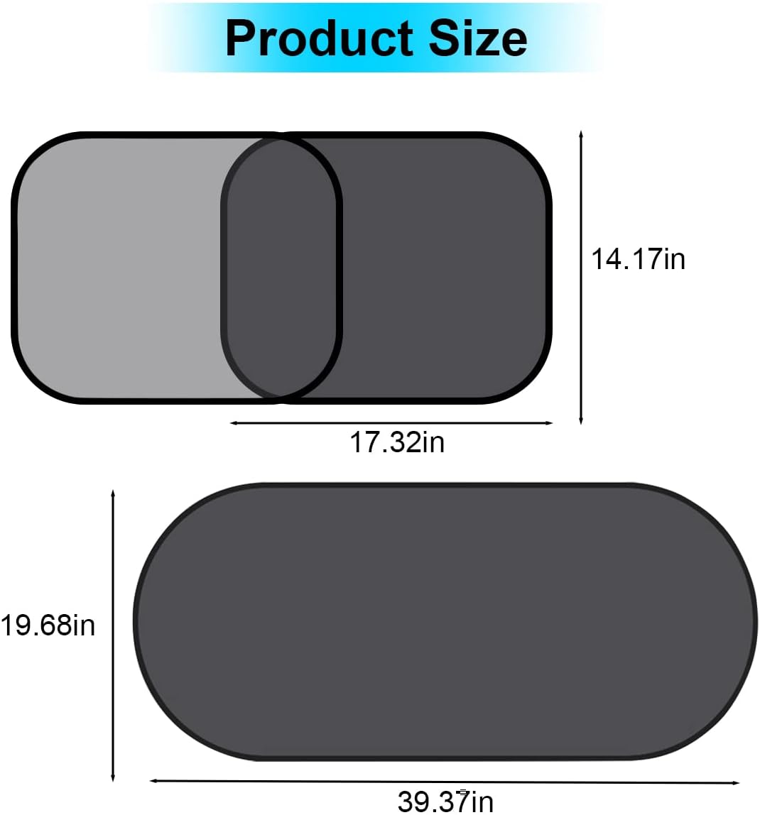2 Pack Universal Car Window Shade, Cling Sunshade - Sun, Glare and UV Rays Protection for Your Child - Baby Side Window Car Sun Shades, Blocks Over 98% of Harmful UV Rays (Large)
