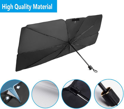 Windshield Sun Shade 2025 Car Accessories 100% Blackout Car Front Windsow Shades Umbrella Automotive Sun Visor Block Heat Insulation Protection (Black Eyes)