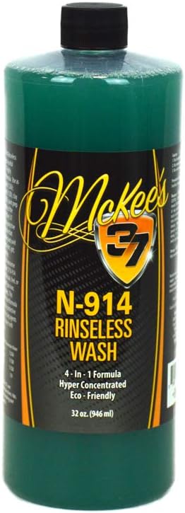 McKee's 37 - N-914 Rinseless Wash V2 | Fast & Easy Rinseless Car Wash, Powerful Car Soap, Safe for All Finishes, No Hose Needed (32 oz)