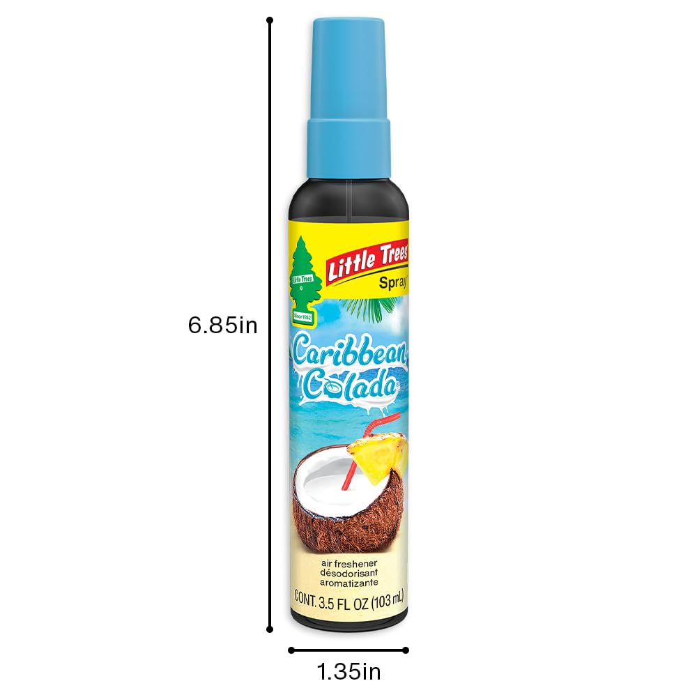LITTLE TREES Car Air Freshener | Spray Provides a Long-Lasting Scent for Auto or Home | On-the-go Freshness | Black Ice, 6 Air Fresheners
