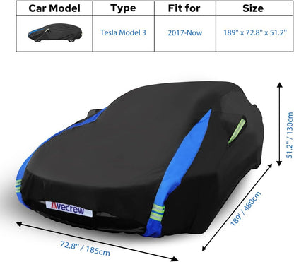 Avecrew Car Cover Waterproof All Weather for Automobiles, Outdoor Heavy Duty Full Exterior Covers for Sedan(194"-208")