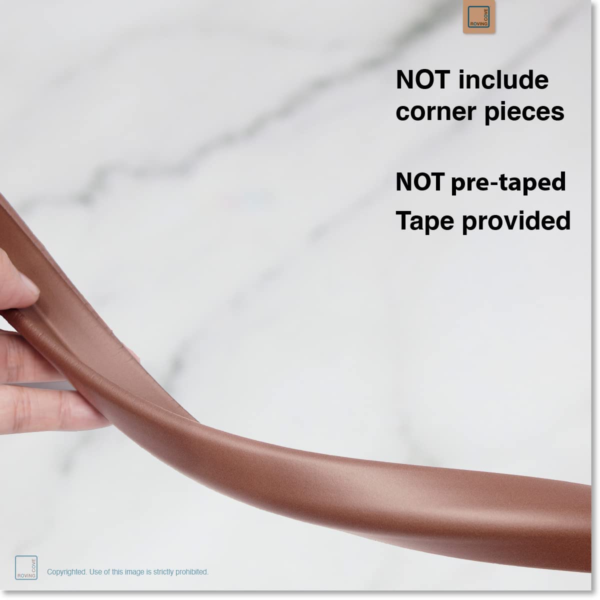 Roving Cove HeftyFit Edge Protector for Baby Proofing (6ft Large Edge Only), Heavy-Duty Soft Rubber Foam Furniture Edge Bumper Guards, Desk Edge Cushion, Wall Corner Covers, 3M Adhesive, Onyx Black