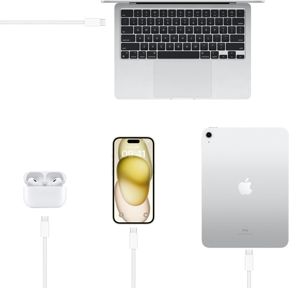 Car Carplay Cable for iPhone 17/16/15, USB A to USB C Cable Compatible for iPhone 17/16,17Air, 17/16/15 Pro Max,17E/16E/Plus, iPad 10th/11 Gen,iPad Pro 12.9,Air 5th/4th Charger Cord,Car Charging Cable