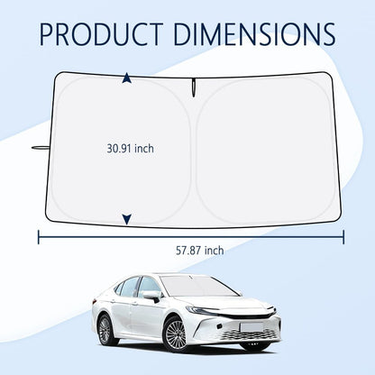 300T Thickened Automotive Glass Sunshade and Comes with Storage Bag,Keep Car Interior Cool,Universal Windshield Sun Shade Fit for Cars,Trucks,SUVs (L: 57.08 * 31.5 inch)