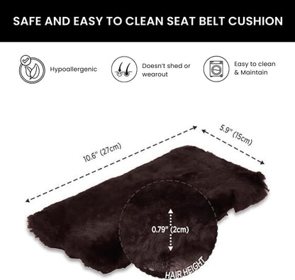 Andalus Brands 2 Pack Genuine Merino Wool Sheepskin Seat Belt Cover – Soft Shoulder Pad, Neck Cushion Protector – Authentic Car Accessories (Pearl)