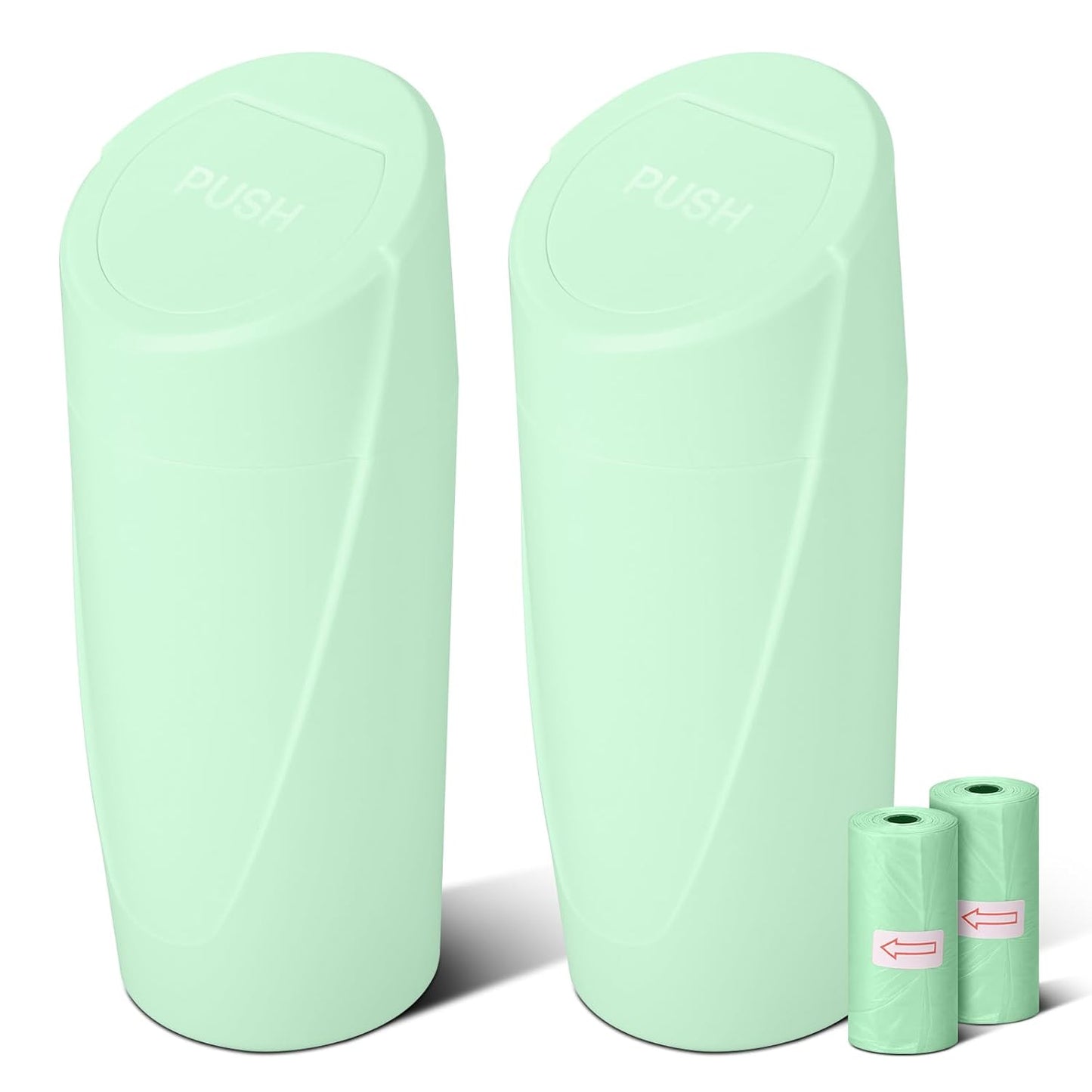 Car Trash Can Bin with Lid - Car Garbage Can Cup Holder - Pink Mini Leakproof Vehicle Garbage Bin with 20pcs Trash Bags - Automobile Organizers and Storage for Front Back Seat Accessories