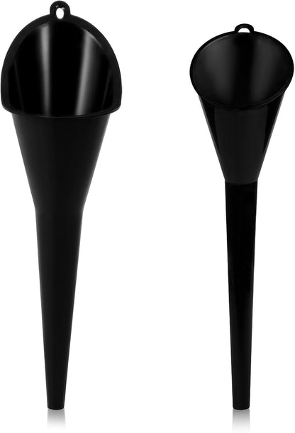 Oil Funnel, Multi-Purpose Plastic Long Neck Oil Funnel, Automotive Use Funnels for Filling Oils Lubricants Water Diesel, Kitchen Funnels for Filling Bottles Jars (Black)