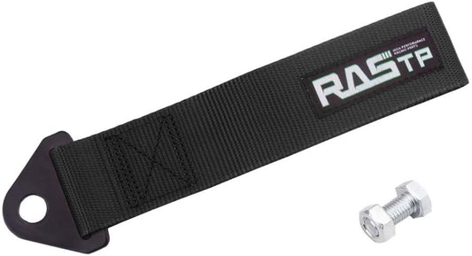 RASTP High Strength Racing Tow Strap, Tow Hook Fit for Front or Rear Front Bumper Decorative Trailer Belt (Black)