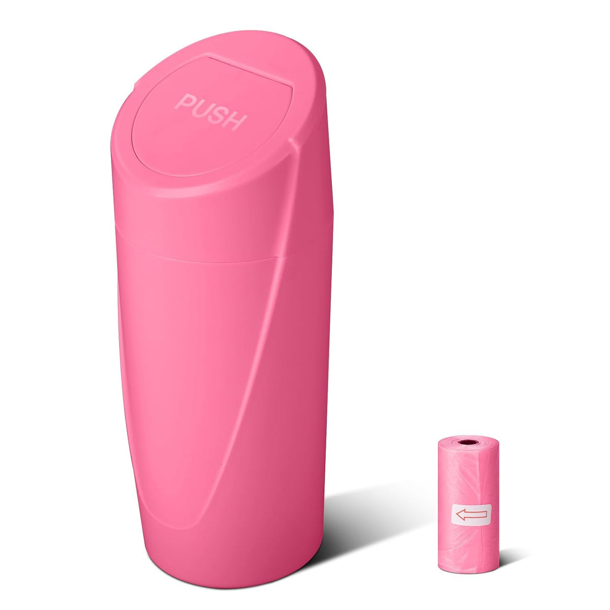 Car Trash Can Bin with Lid - Car Garbage Can Cup Holder - Pink Mini Leakproof Vehicle Garbage Bin with 20pcs Trash Bags - Automobile Organizers and Storage for Front Back Seat Accessories