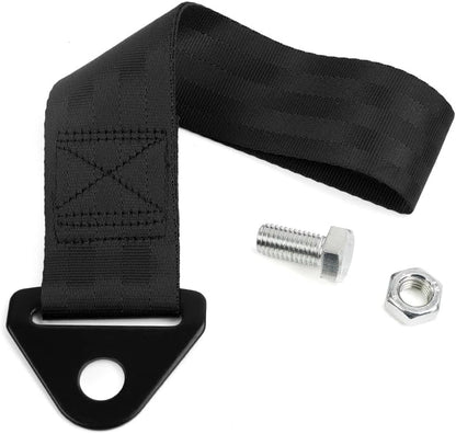RASTP Racing Tow Strap, Car Modification Sports Trailer Belt Fit for Front or Rear Front Bumper Decorative (Red)