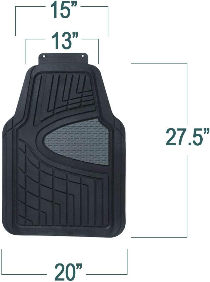 FH Group Automotive Floor Mats - Heavy-Duty Rubber Floor Mats for Cars, Universal Fit Full Set, Climaproof & Trimmable Floor Mats for Most Sedan, SUV, Truck, Black
