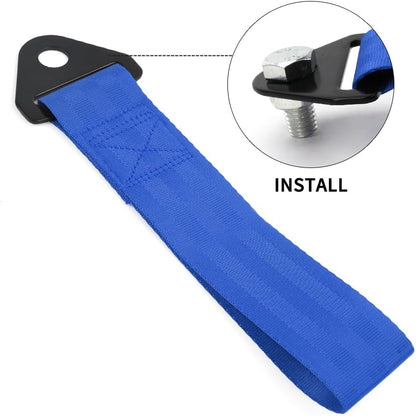 RASTP Racing Tow Strap, Car Modification Sports Trailer Belt Fit for Front or Rear Front Bumper Decorative (Red)