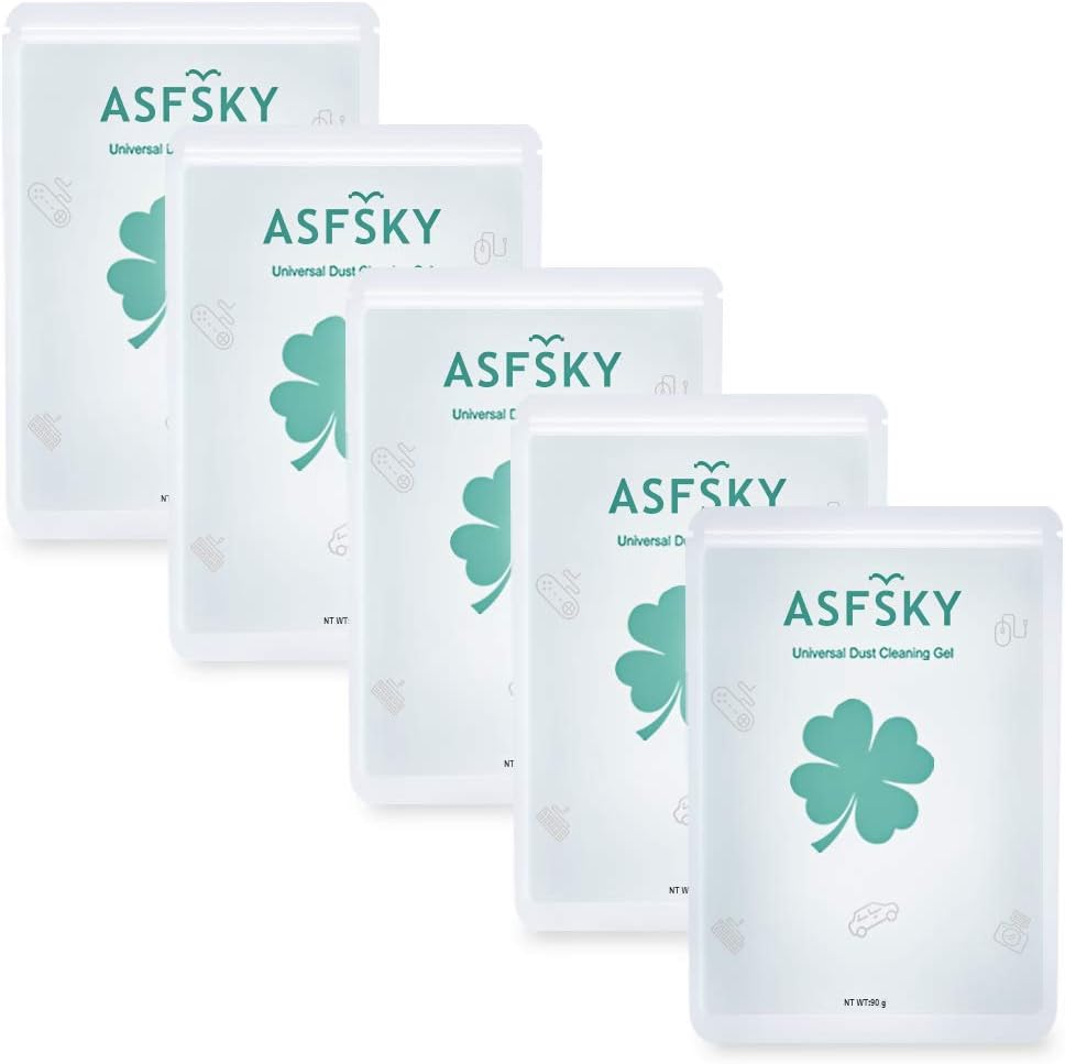 ASFSKY Car Cleaning Gel for Car Detailing Car Cleaning Gel Putty Reusable Keyboard Cleaner Gel Car Putty for Cleaning Dust Universal Cleaning Gel 5 Pack(Green)