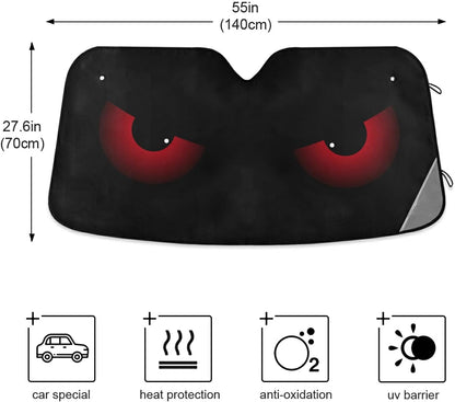Black Leopard Car Windshield Sun Shade Animal Skin Print Foldable UV Ray Sun Visor Protector Sunshade to Keep Your Vehicle Cool (51" x 27.6")