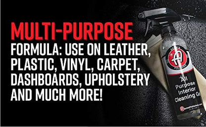 Adam's All Purpose Interior Cleaning Gel - Car Interior Cleaning For Interior Detailing Leather Seats, Vinyl Carpet, Upholstery, Plastic & Rubber Surfaces