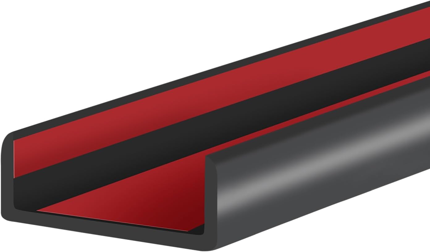 Rubber Edge Trim, Self-Adhesive Rubber Edge Trim, Edge Protector for Sheet Metal, EPDM Material, Fit 1/16"(1.0mm), Length 10Ft, Black Color, U Channel Edge Trim - Colors B