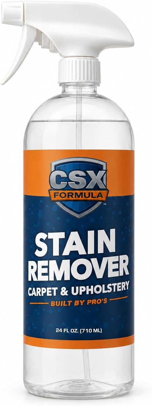 CSX® Carpet Stain Remover 24oz – No Rinse Needed – Most Powerful Carpet & Upholstery Cleaner, Professional Strength, Deep Clean Formula – Removes grease, wine, coffee, ink, food, and more