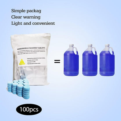 DOKIKO 50 Pcs Car Windshield Washer Fluid concentrate Tablets,Windshield Wiper Fluid,1 Pack Makes 52.5 Gallons,1 Piece Makes 1.05 Gallons(Winter: Use With De-icer or Methanol)