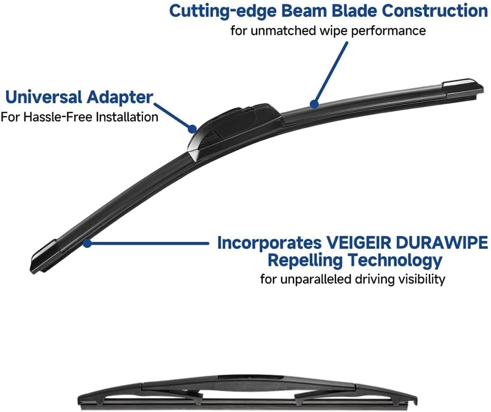 3 Pack Windshield Wiper Blades Compatible with Mazda CX-5 2017-2025 and CX-9 2016-2023, Front and Rear, 24" 18" 14" - Colors A
