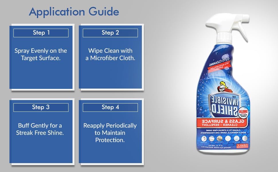 Invisible Shield Glass & Surface Cleaner and Repellent 32 fl. oz. Cleans and Protects against future dirt on multi surfaces by UNELKO- Clean-X (2)