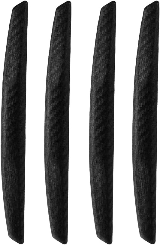 4PCS Car Door Edge Guards Universal 3D Carbon Fiber Texture Anti-Collision Scratch Protector Strips Flexible Silicone Trim with Nano Adhesive for Sedan SUV Truck Black