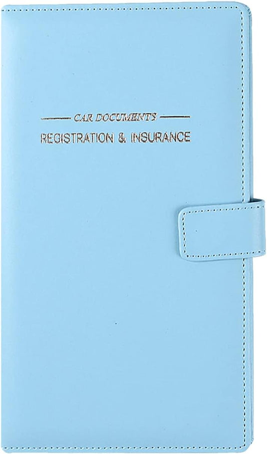 GNEGNI Car Registration and Insurance Holder, Premium PU Leather, 7-Pocket Vehicle Glove Box Car Organizer with Magnetic Closure for Driver License, Cards, 5.12" x 9.25