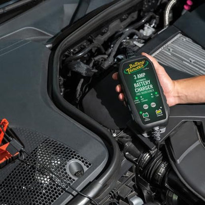 Battery Tender 3 AMP Battery Charger and Maintainer - Automotive Switchable 12V or 6V Smart Automatic for Cars SUVs and Trucks - Lead Acid, AGM, Gel, & Lithium Battery Charger - 022-0202-COS