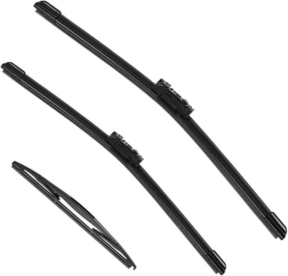 3 Pack Windshield Wiper Blades Compatible with Mazda CX-5 2017-2025 and CX-9 2016-2023, Front and Rear, 24" 18" 14" - Colors A