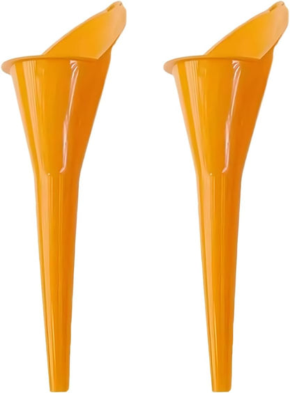 Long Neck Oil Funnel, Plastic Spill Saver Funnels, Multi-Function Funnel for All Automotive Oils, Water, Diesel Fuel, Lubricants, Engine Oils, Kerosene and Other Liquids (BL&2PCS)